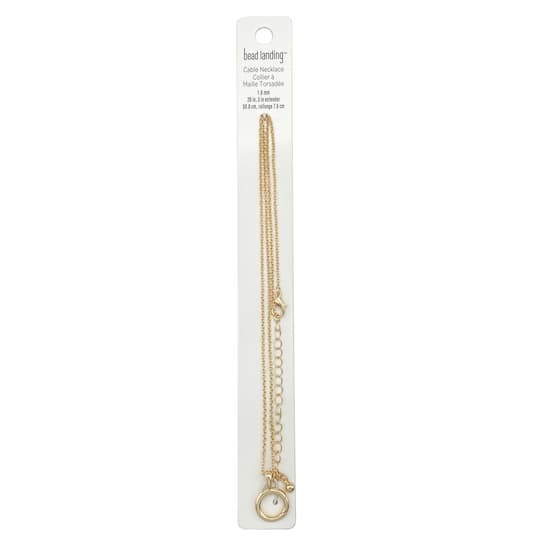 12 Pack: Gold Cable Necklace with Circle Charm Holder by Bead Landing™